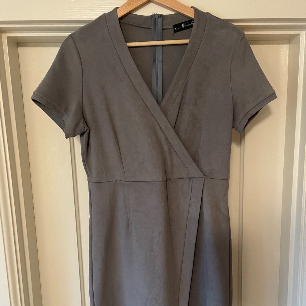 suede sheath dress